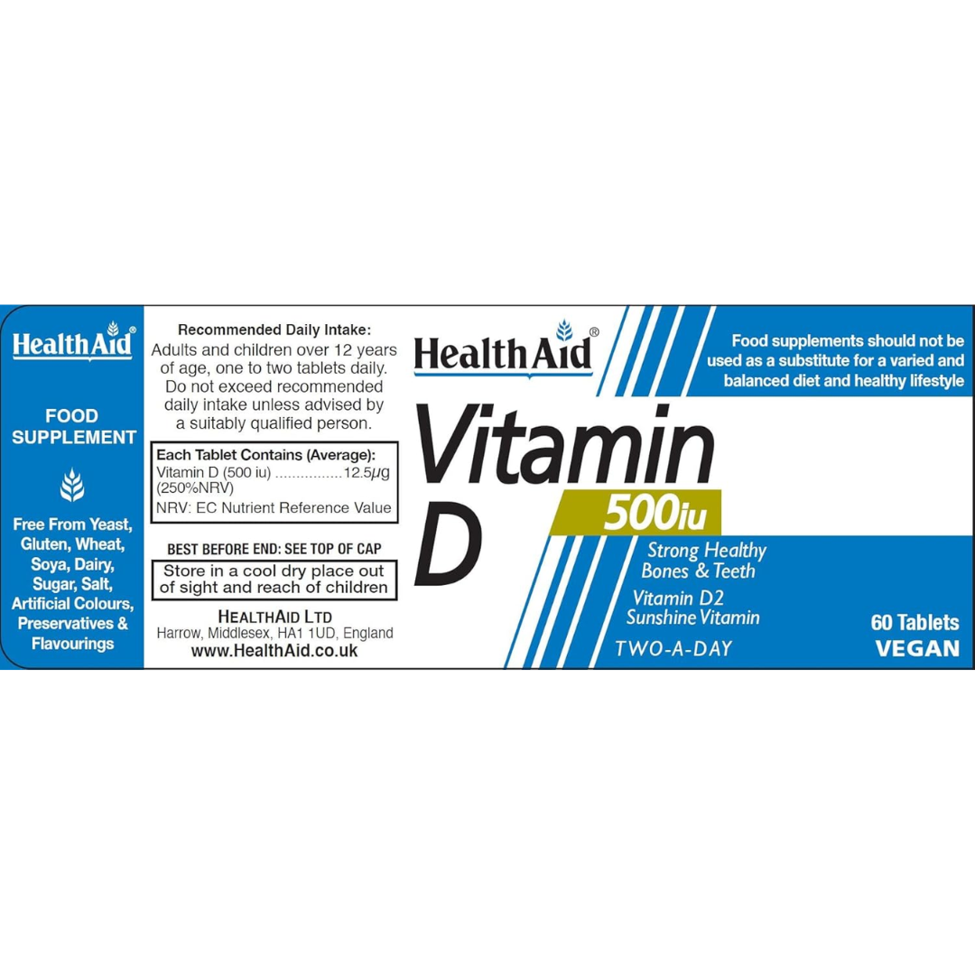 HealthAid Vitamin D 500iu - 60 Tablets (T)