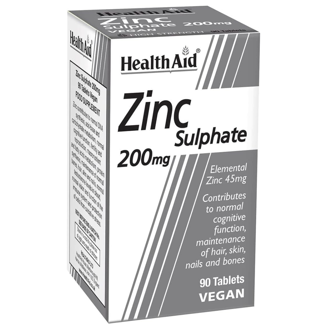Zinc Sulphate 200mg (45mg elemental Zinc) - 90 Tablets (T)