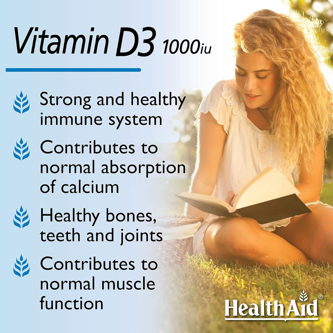 HealthAid Vitamin D3 1000iu Tablet Pack of 120 (T)
