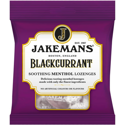 Jakemans Blackcurrant  Soothing Menthol Sweets  73g Pack of 12 (T)