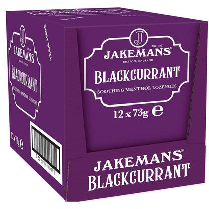 Jakemans Blackcurrant  Soothing Menthol Sweets  73g Pack of 12 (T)