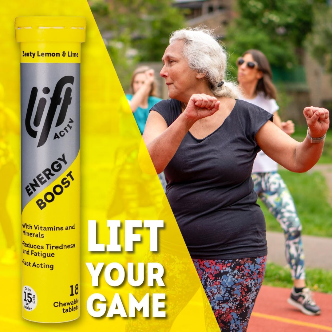 LiftActiv Energy Boost Chewable Tablets - Zesty Lemon & Lime 18s (T)