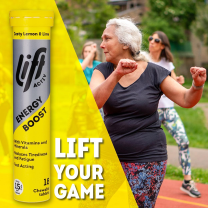 LiftActiv Energy Boost Chewable Tablets - Zesty Lemon & Lime 18s (T)
