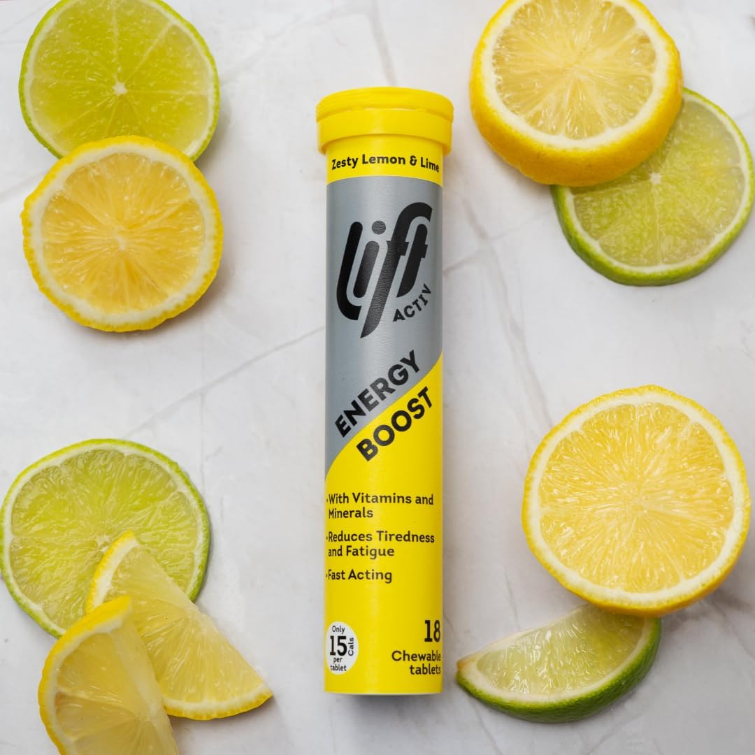 LiftActiv Energy Boost Chewable Tablets - Zesty Lemon & Lime 18s (T)