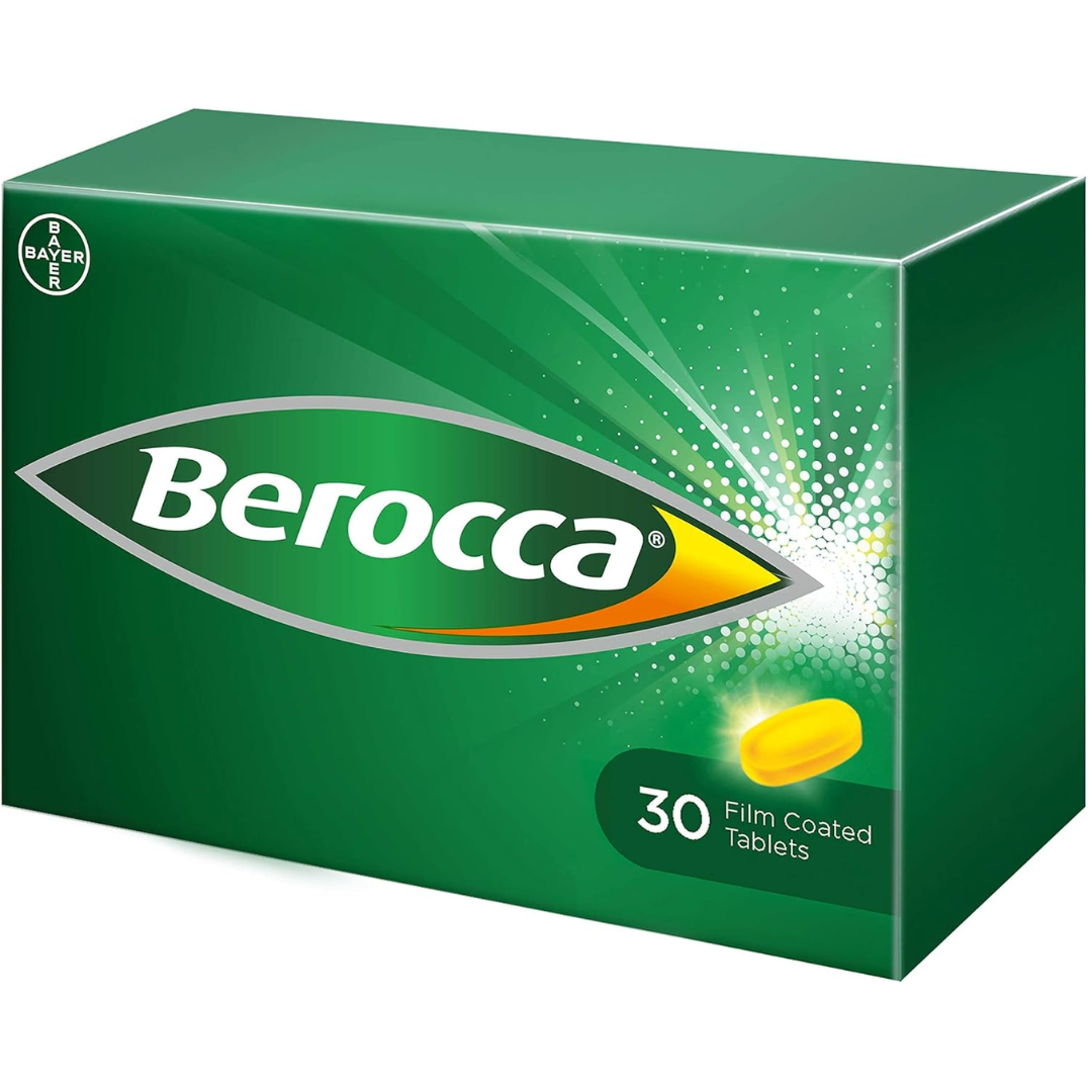 Berocca Vitamin C Film Coated Energy Tablets 1 Pack of 30 Tablets (T)