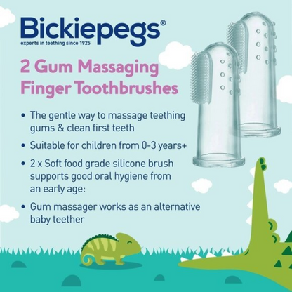 Bickiepegs 2 Gum Massaging Finger Toothbrushe 0+ Months (T)
