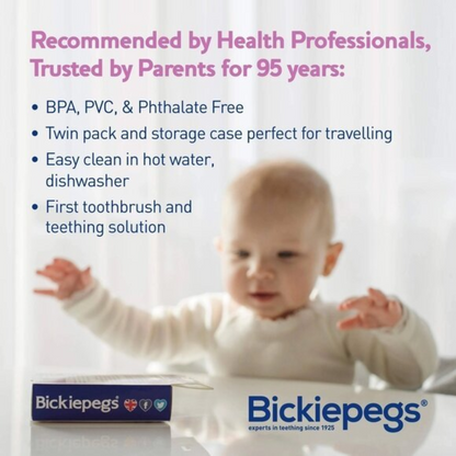 Bickiepegs 2 Gum Massaging Finger Toothbrushe 0+ Months (T)