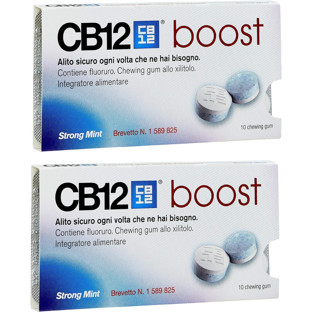 CB12 Boost Chewing Gum Strong Mint, 10's (T)