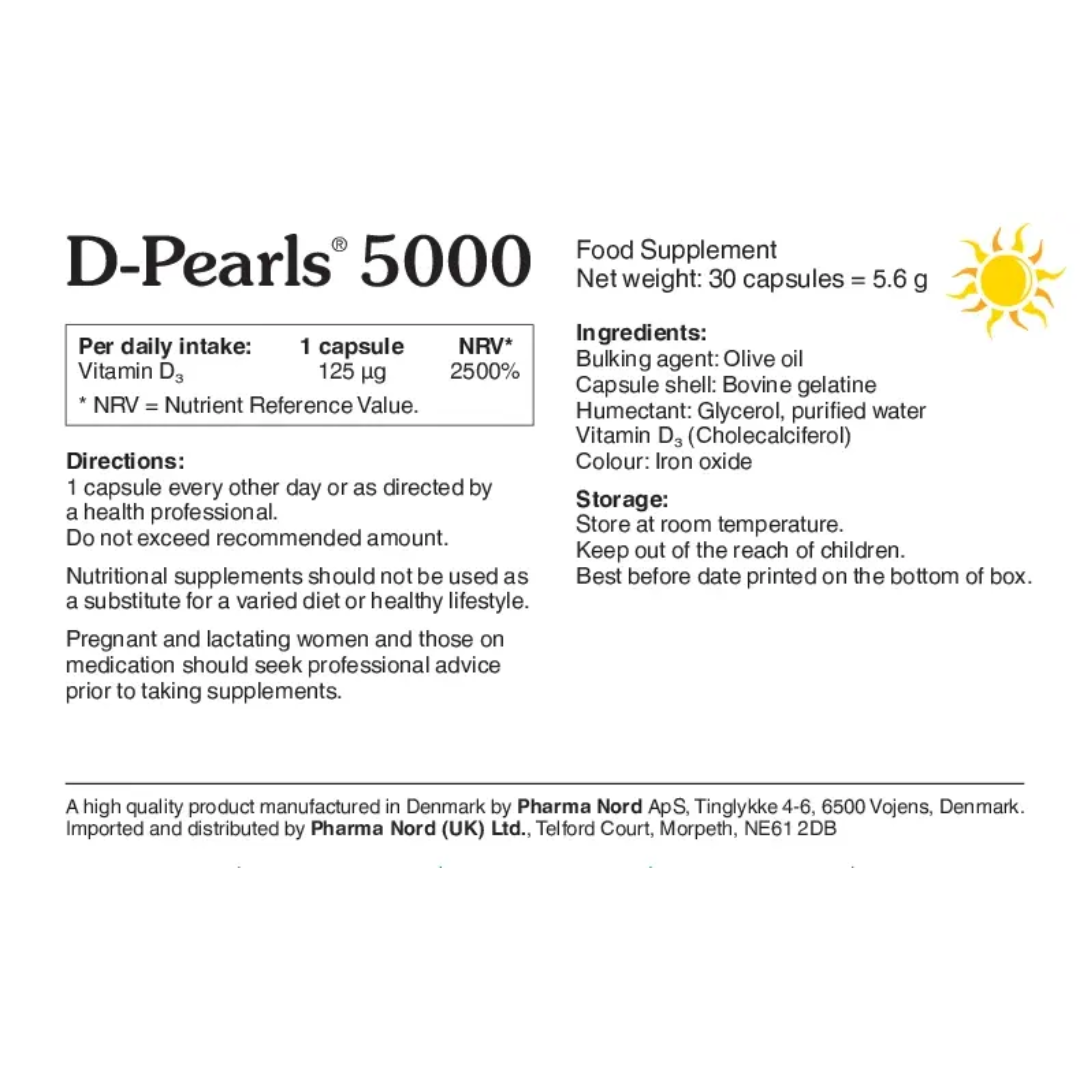 Bio-Vitamin D-Pearls D₃ 5000IU (125 mg) 30 Capsules (T)