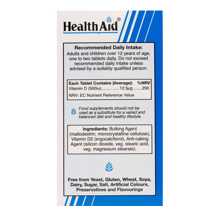 HealthAid Vitamin D 500iu - 60 Tablets (T)