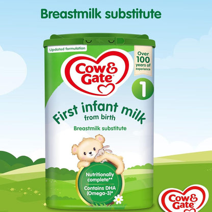 Cow & Gate 1 First Infant Baby Milk Powder Formula From Birth, 800g (T)