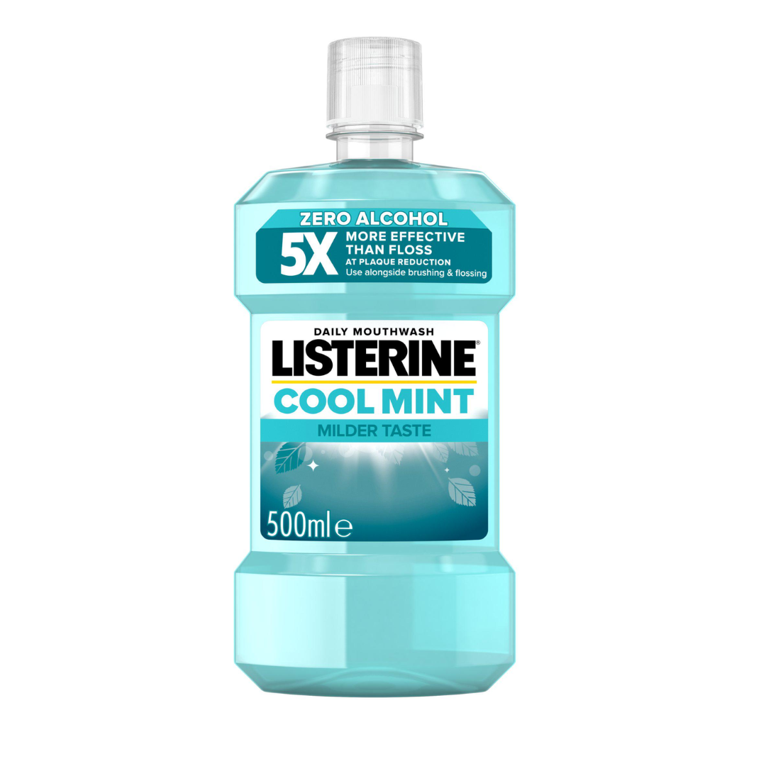 Listerine Essentials Milder Taste Cool Mint Mouthwash 500ml (T)