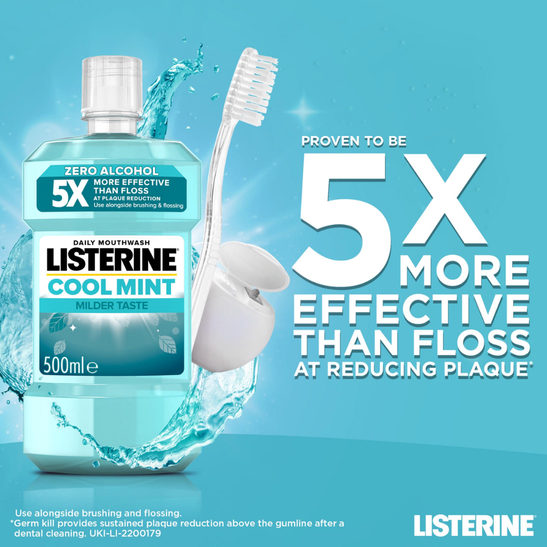 Listerine Essentials Milder Taste Cool Mint Mouthwash 500ml (T)