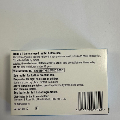 Care Decongestant 12 Tablets (P) (A)