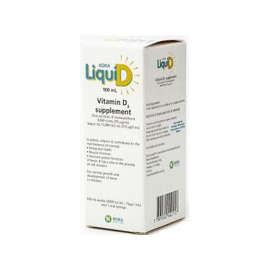 Kora Liquid Vit D3 3000Iu/ml (Cholecalciferol 3000Iu/ml X 100ml ) (T)