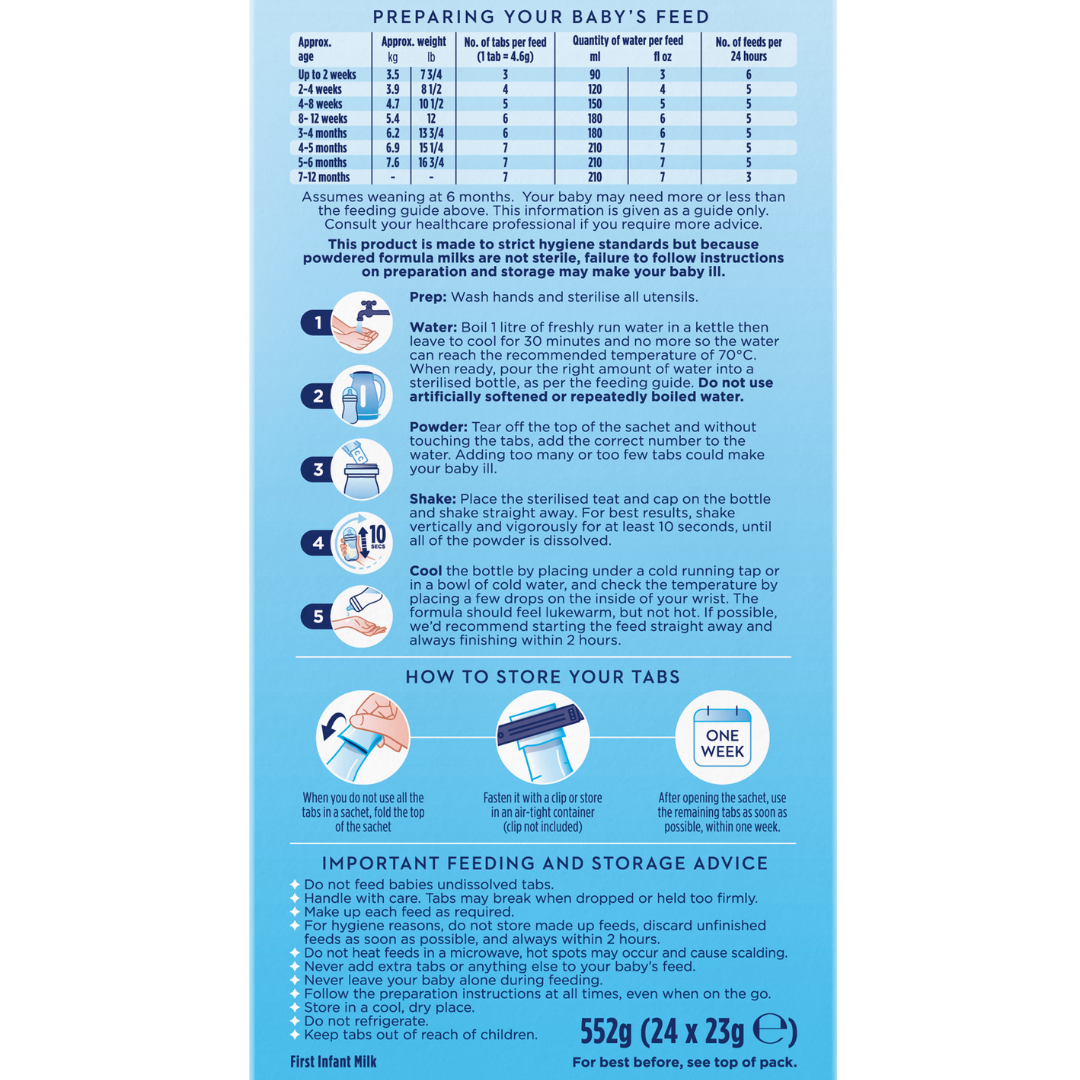 Aptamil 1 First Baby Milk Formula Pre-Measured Tabs 120 Tabs (T)