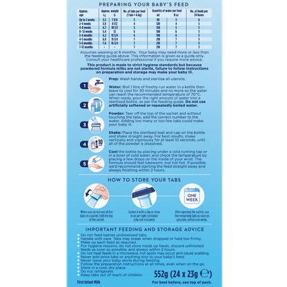 Aptamil 1 First Baby Milk Formula Pre-Measured Tabs 120 Tabs (T)