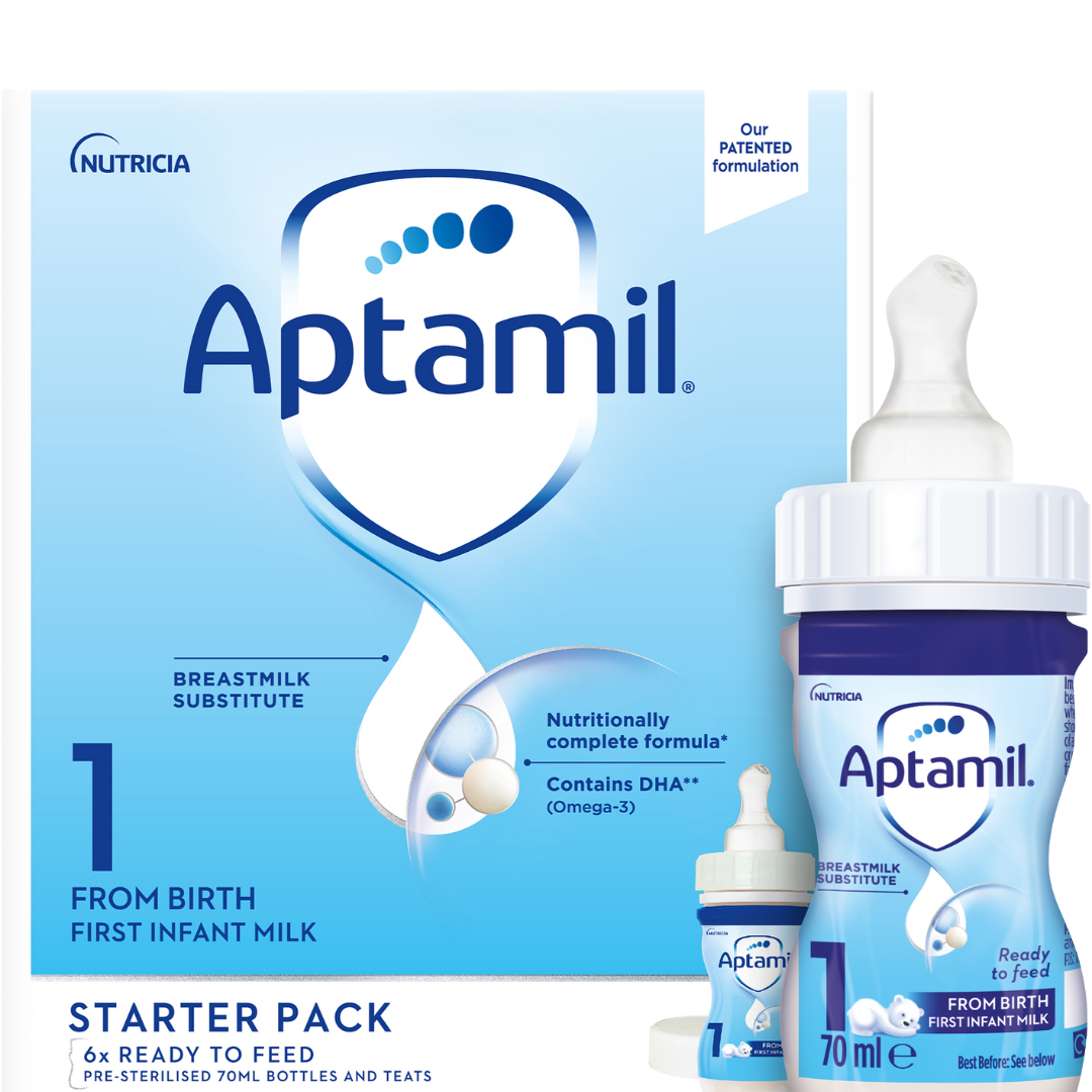 Aptamil 1 First Infant Milk Starter Pack from Birth 6x70ml  (T)