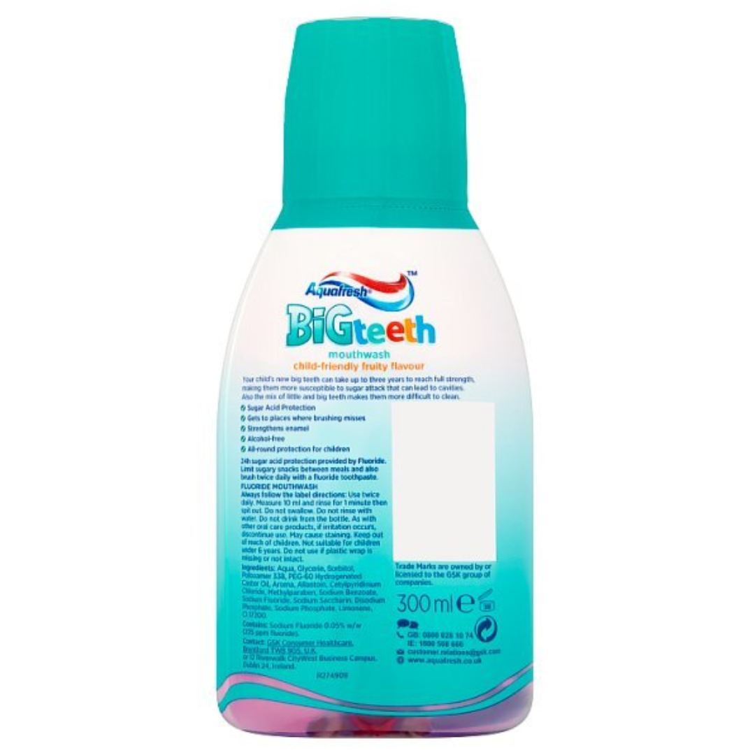 Aquafresh My Big Teeth Mouthwash Fresh Mint Flavour 6+ Years 300ml (T)