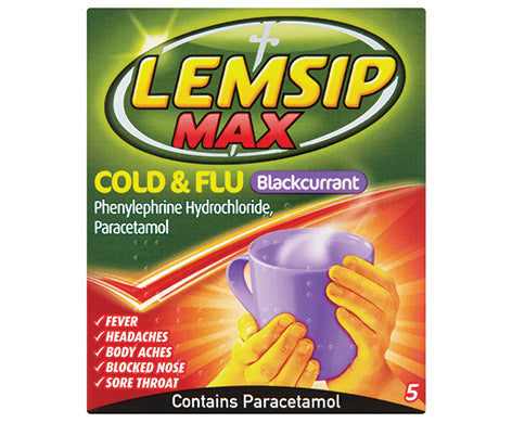 Lemsip Max Cold & Flu Blackcurrant - 5
