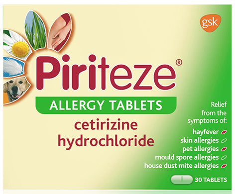Piriteze Allergy Tablets - 30 Tablets