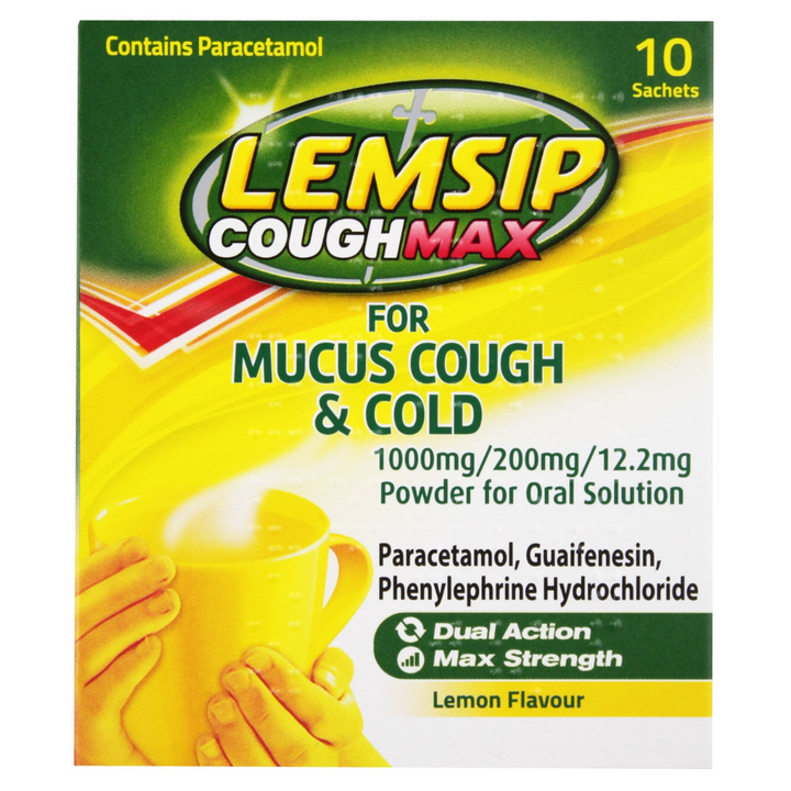 Lemsip Cough Max for Mucus Cough & Cold Lemon - 10 Sachets