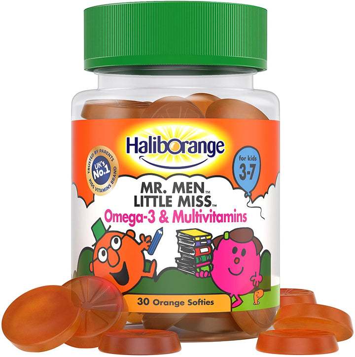 Haliborange Mr Men Little Miss Omega-3 & Multivitamins Orange Softies 30s