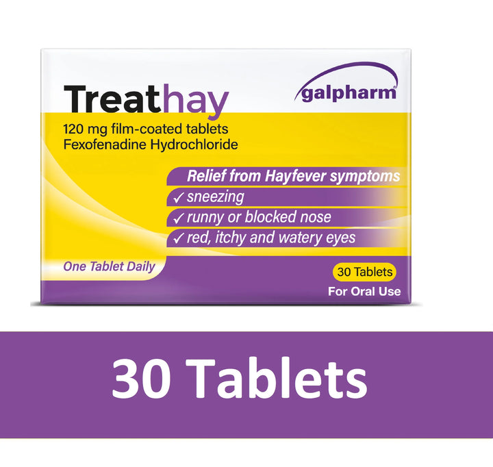 TreatHay 120mg fexofenadine hydrochloride allergy tablets