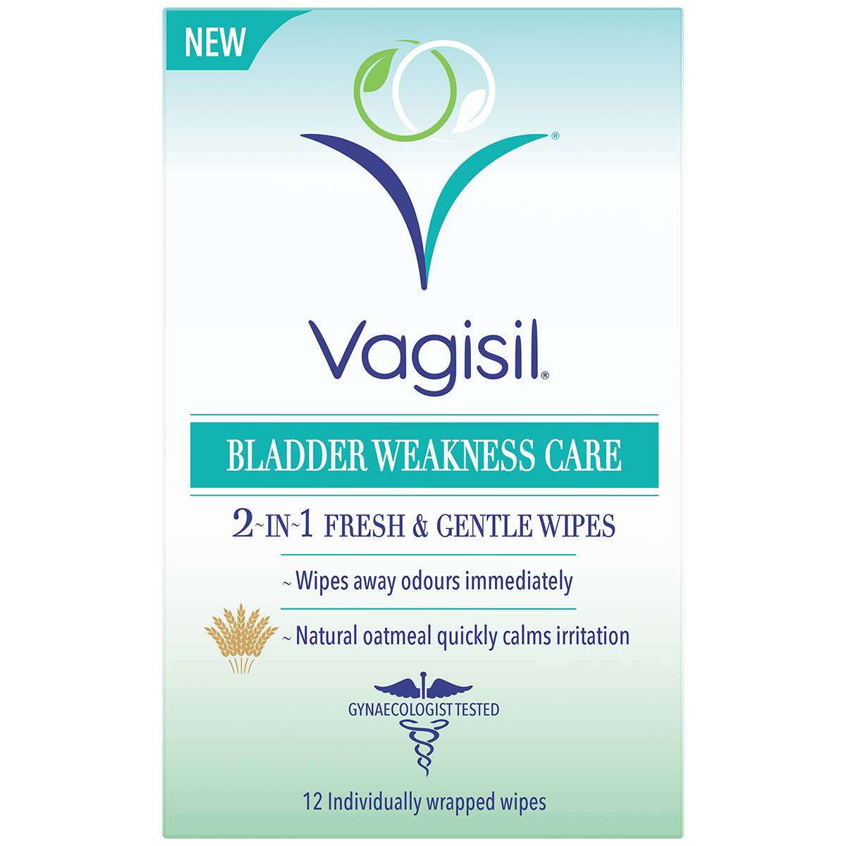 Vagisil Bladder Weakness Care 2-In-1 Fresh & Gentle Wipes - 12