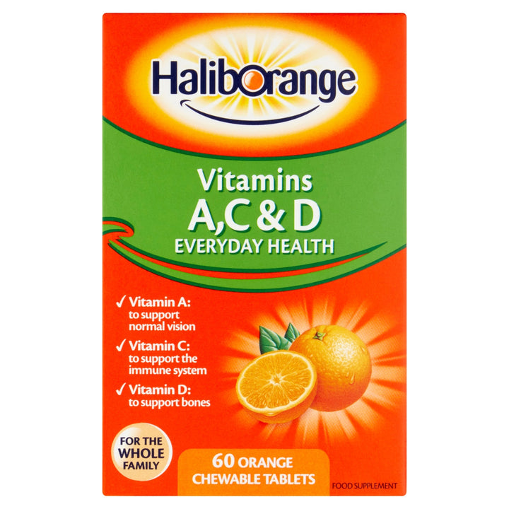 Haliborange Vitamins A, C & D Orange Chewable - 60 Tablets