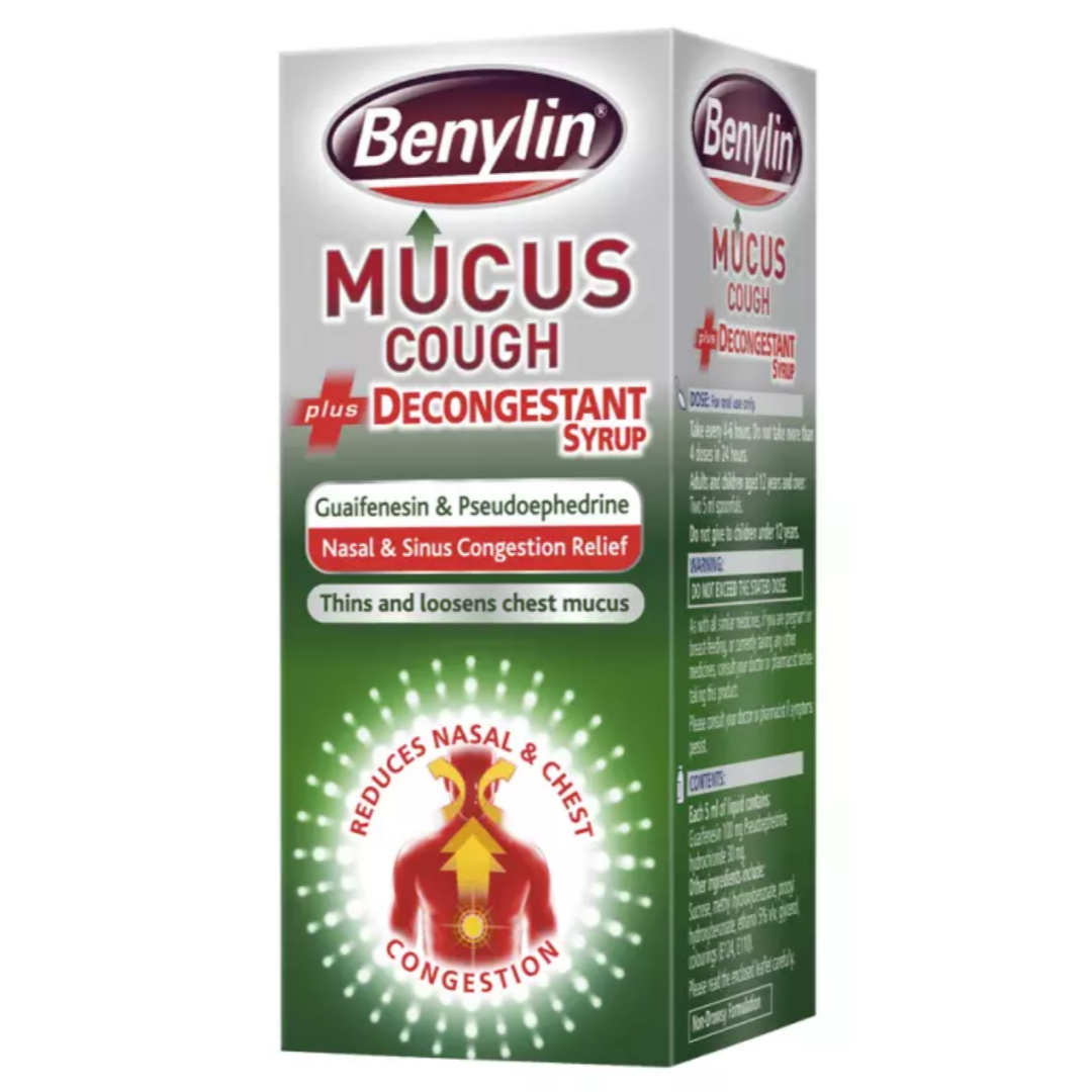 Benylin Mucus Cough Plus Decongestant Syrup 100ml (P)
