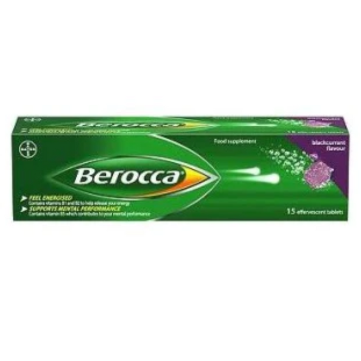 Berocca Effervescent Tablets Blackcurrant Flavour -15 Tablets