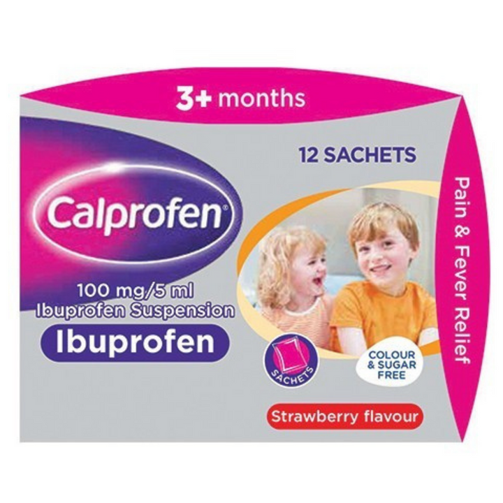 Calprofen 100mg/5ml Ibuprofen Suspension 12 Sachets