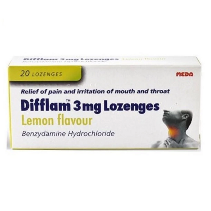 Difflam 3mg Lozenges Lemon Flavour - 20 Lozenges