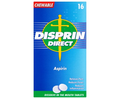 Disprin Direct Chewable Aspirin 16 Tablets