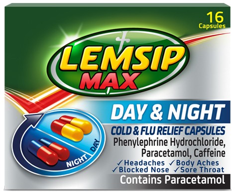 Lemsip Max Day & Night Cold & Flu Relief - 16 Capsules