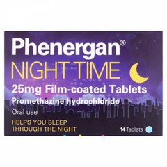 Phenergan Night Time 25mg Film Coated - 14 Tablets (P)