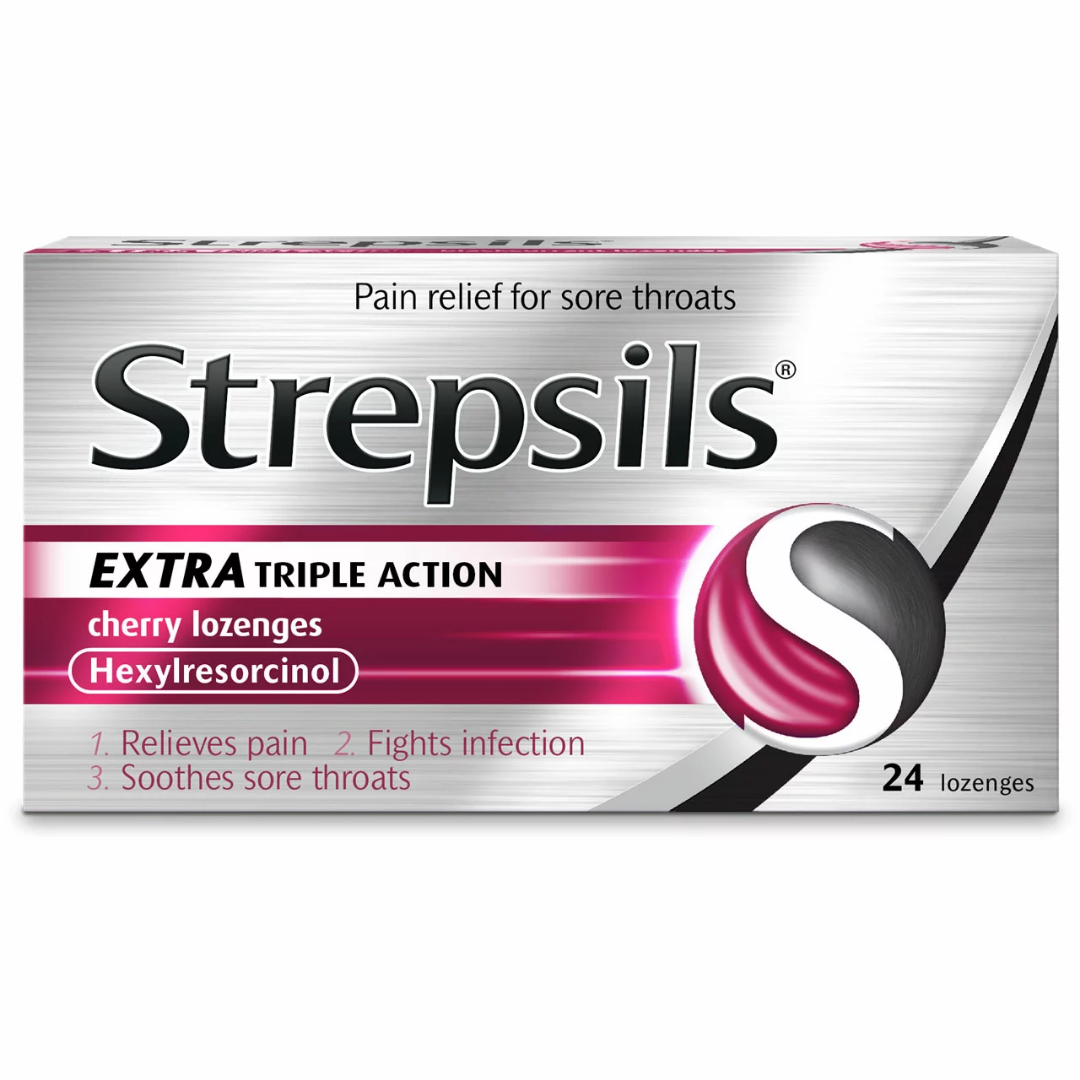 Strepsils Extra Triple Action Cherry - 24 Lozenges