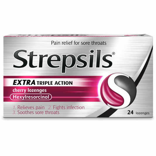Strepsils Extra Triple Action Cherry - 24 Lozenges