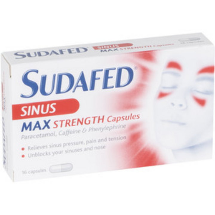 Sudafed Sinus Max Strength 16 Capsules