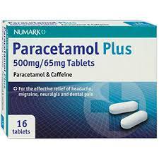 Numark Paracetamol Plus 500mg with Caffeine 16 Tablets