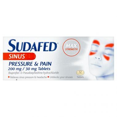 Sudafed sinus pressure and pain 12 tablets