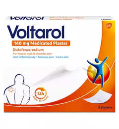 Voltarol Pain Relief Medicated Plaster 140mg 5 Patches (P)