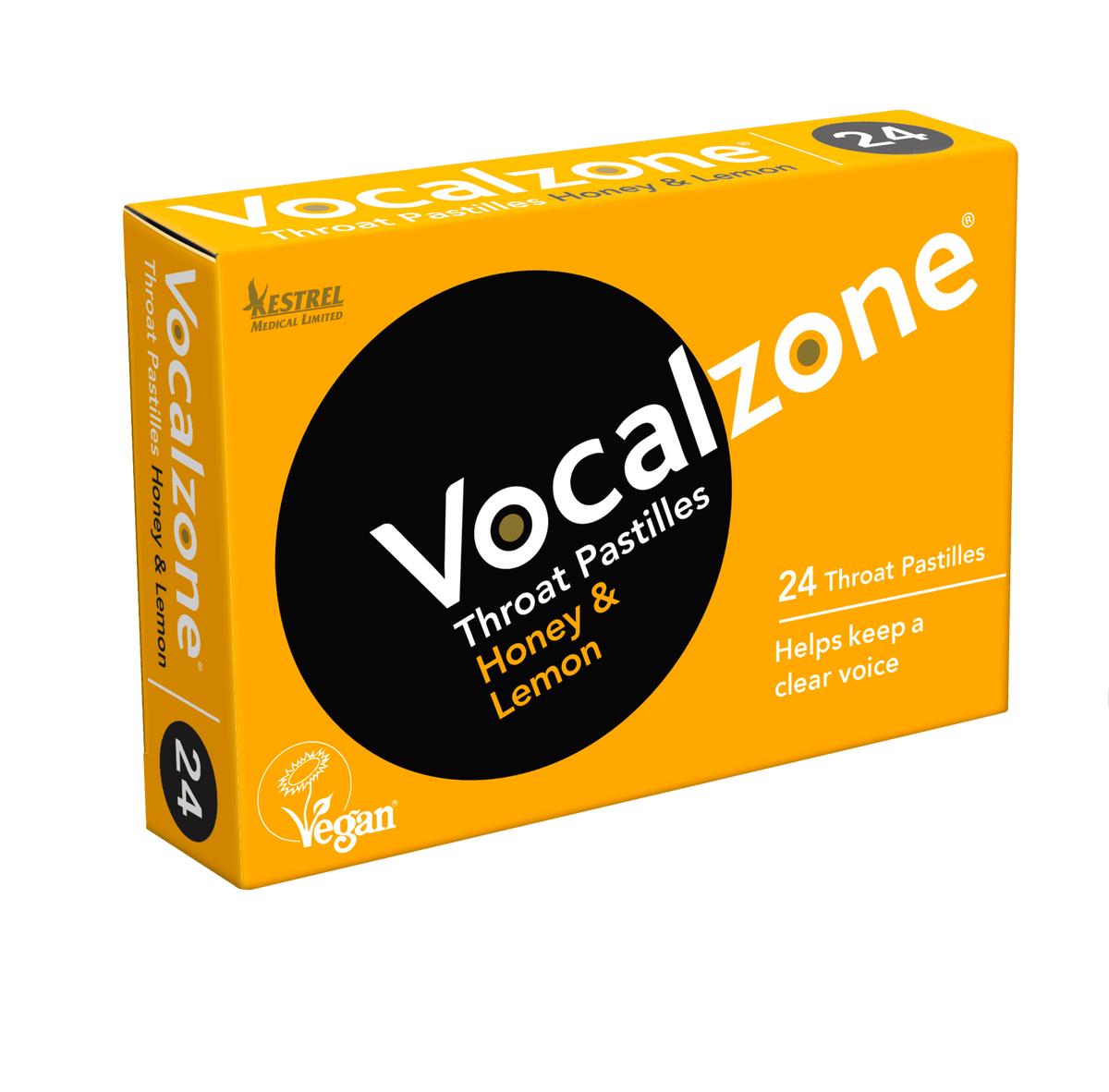 Vocalzone Throat Pastilles – Honey & Lemon 24
