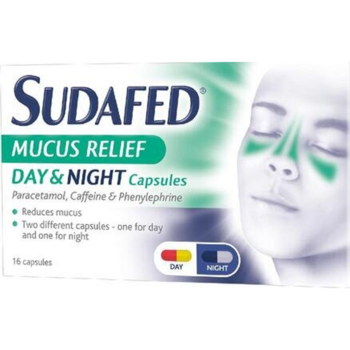 Sudafed Mucus Relief Day & Night 16 Capsules