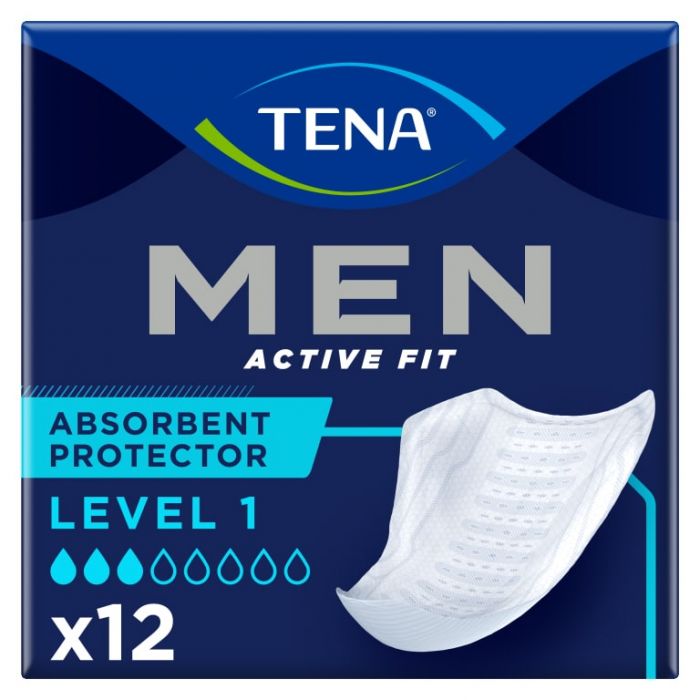 TENA Men Level 1 Absorbent Protector Pads - 12 Pack